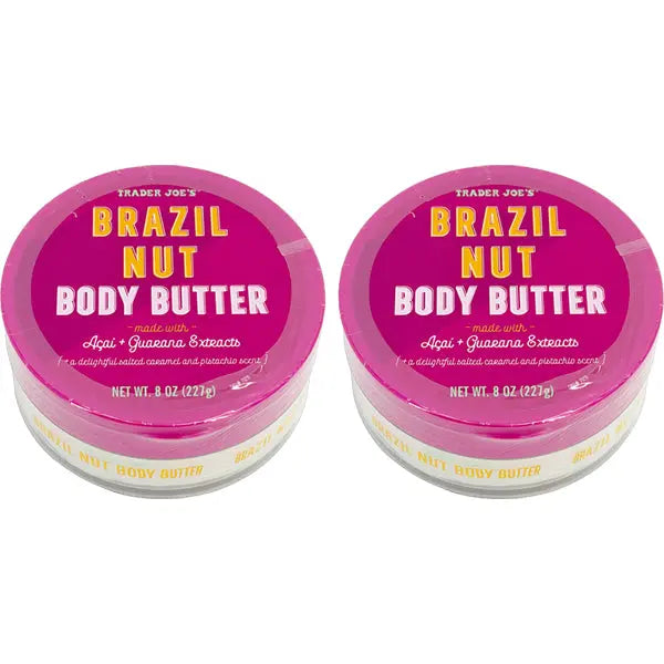 2 Pack - Trader Joe's Brazil Nut Body Butter Made With Acai 8oz Trader Joe's